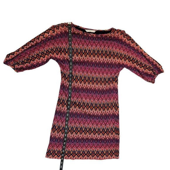 TRINA TURK NWT Small Pura Vida Zig Zag Multicolor Sheath Dress Cold Shoulder - Picture 8 of 11